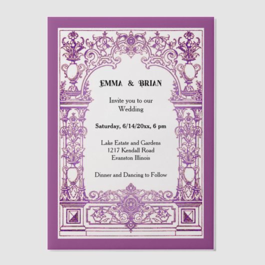 Antique cadre Invitation (Recto)