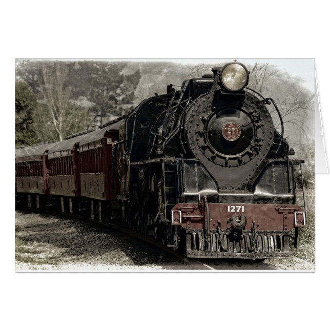 Antique carte blanche de train Locomotive (Devant horizontal)