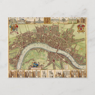 Antique carte du 17ème siècle de Londres W. Hollar