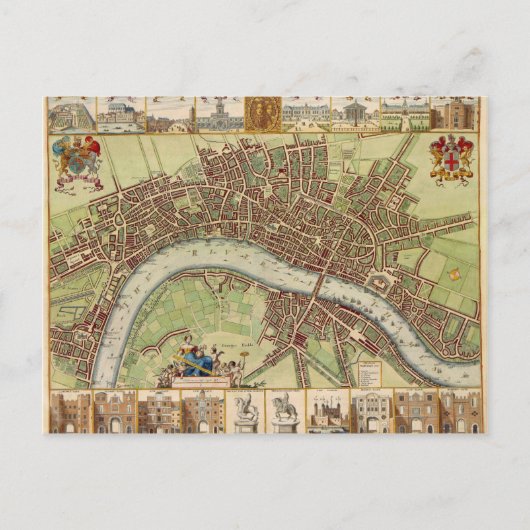 Antique carte du 17ème siècle de Londres W. Hollar (Devant)