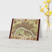 Antique carte du 17ème siècle de Londres W. Hollar (Fleur jaune)