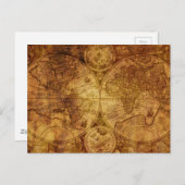 Antique carte du monde historique (Devant / Derrière)