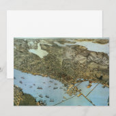 Antique carte Vue aérienne Ville de Seattle Washin (Devant / Derrière)