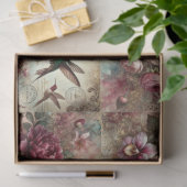 Antique Charm Hummingbirds and Flowers Decoupage Tissuepapier (Geschenk)