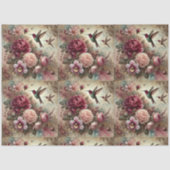 Antique Charm Hummingbirds and Flowers Decoupage Tissuepapier (Voorkant)