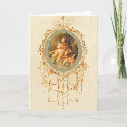 Antique Cherub Cartes de Design d'Art Ornat (Devant)