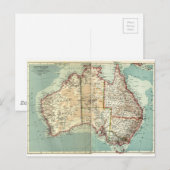 Antique continent australien Vintage carte détaill (Devant / Derrière)