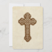 Antique Croix Brown Faire-part de mariage (Dos)