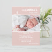 Antique Cross Blush Photo Invitation religieuse (Debout devant)