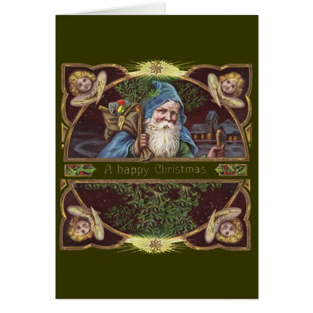 Antique de Noël des Père Noël Angels victoriens (Devant)