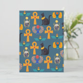 Antique Egypt Pattern, Hieroglyphics digital paper Feestdagenkaart (Staand voorkant)