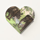 Antique Elephant Rhino en Jungle Carnet d'impressi (Dos)