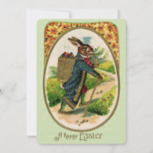 Antique Erudite Rabbit de Pâques Invitation inform