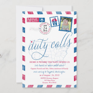 Antique Faire-part de déplacement militaire