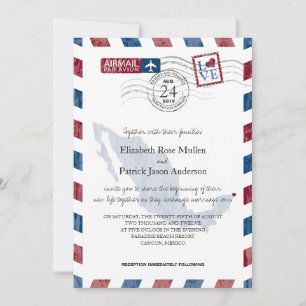 Antique Faire-part de mariage d'avion Mexique