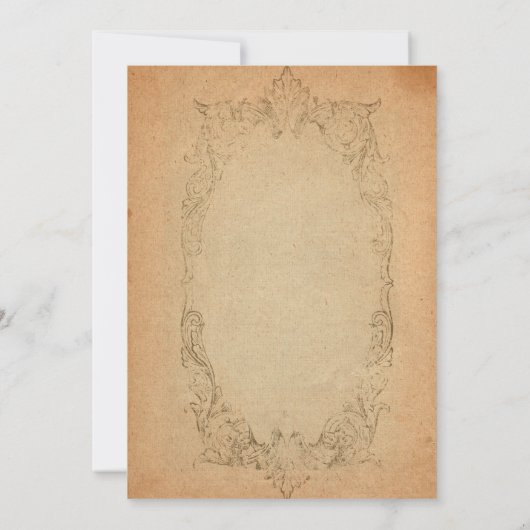 Antique Faire-part de mariage de parchemin ovale