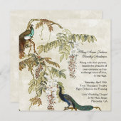 Antique Faire-part de mariage Look Peacock (Devant / Derrière)