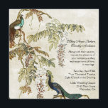 Antique Faire-part de mariage Look Peacock<br><div class="desc">Elégant aspect antique d'invitation personnalisée mariage. Joli vieux rencontre nouveau,  avec des oeuvres d'art japonaises anciennes de la glycine hantée gracieuse comme goutte arrière pour notre paon et poule de pois colorés.  Le texte de script noir est entièrement personnalisable selon vos besoins.</div>