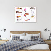 "Antique Fishing Lures Wall Art" Canvas Afdruk (Insitu (Slaapkamer))