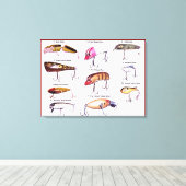 "Antique Fishing Lures Wall Art" Canvas Afdruk (Insitu (Houten vloer))
