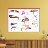 "Antique Fishing Lures Wall Art" Canvas Afdruk (Insitu (Woonkamer))