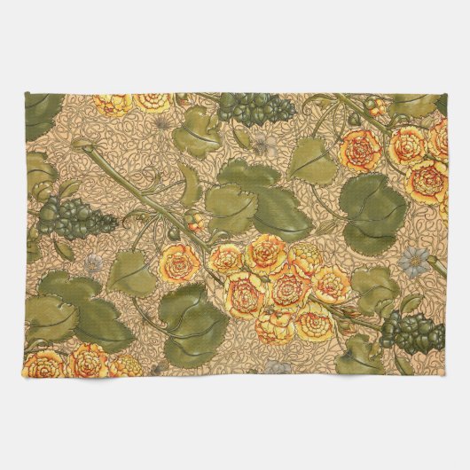 Antique Fleurs Jaunes Serviettes de cuisine (Horizontal)