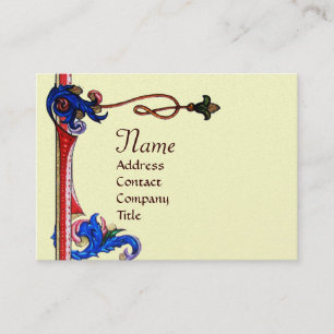 ANTIQUE FLORENTINE BLOEMENROOD WASZEGEL MONOGRAM VISITEKAARTJE