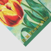 Antique Garden Advertisement, Yellow Red Tulips Tissuepapier (Detail)