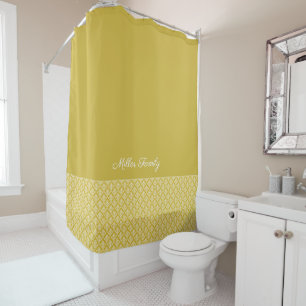 Antique Gold Damask Pattern Douche rideau