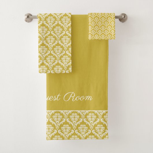 Antique Gold Damask Pattern Ensemble de serviettes (En situation)