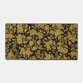 Antique Gold Floral Indian Lac-work Black Pattern (Recto)