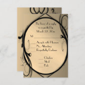 Antique Gold RSVP avec choix de menu (Devant / Derrière)