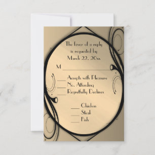 Antique Gold RSVP avec choix de menu