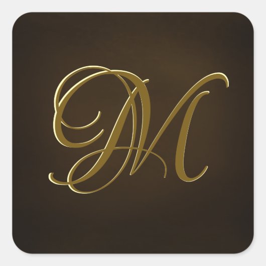 Antique Gouden Script Monogram Persoonlijke Zegel (Voorkant)