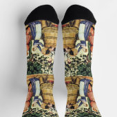 ANTIQUE GRAPE VINEYARD HARVEST  Medieval Miniature Sokken (Top)