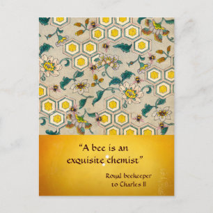 ANTIQUE HONEY BEE BEEKEEPER, CARTE POSTALE