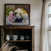Antique Hydrangea Still Life Poster