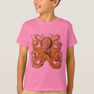 Antique illustratie van octopus zeemonster t-shirt