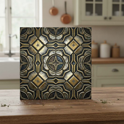 Antique Iron Industrial Geometric #10 ID1227 Tegeltje