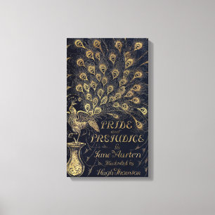 Antique Jane Austen Pride and Prejudice Peacock Canvas Afdruk