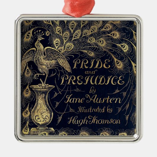 Antique Jane Austen Pride and Prejudice Peacock Metalen Ornament (Voorkant)
