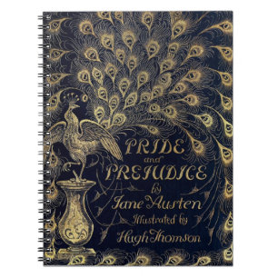 Antique Jane Austen Pride and Prejudice Peacock Notitieboek