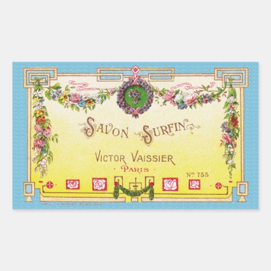 Antique Jaune Étiquette de parfum français (Devant)