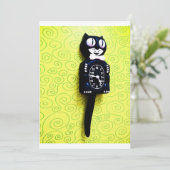 Antique kit Cat Horloge Invitation (Debout devant)