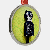 Antique kit Cat Horloge Ornement (Droite)