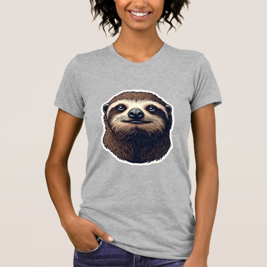 Antique Luiaard Illustratie Vintage T-shirt (2) (Voorkant)