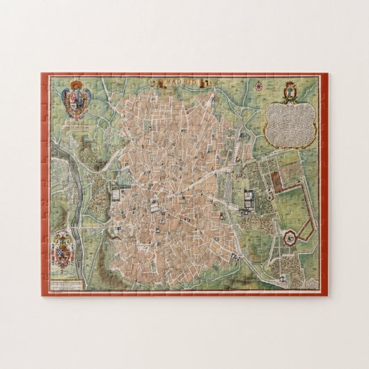 Antique Map of Madrid Spain Legpuzzel (Horizontaal)