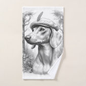 Antique Marble Dachshund Statue Hand Towel (Serviette à main)