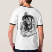 Antique Marble Fireman Rottweiler T-shirt (Achterkant volledig)