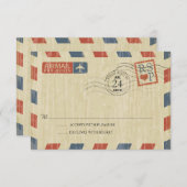 Antique mariage Airmail RSVP (Devant / Derrière)